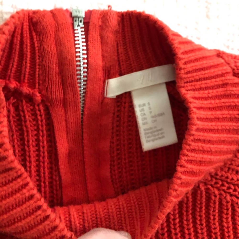 Red Zipper Back Sweater - Picture 7 of 7